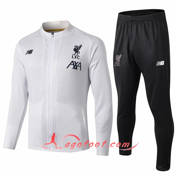 Ensemble Survetement Foot - Veste FC Liverpool Blanc 19/20