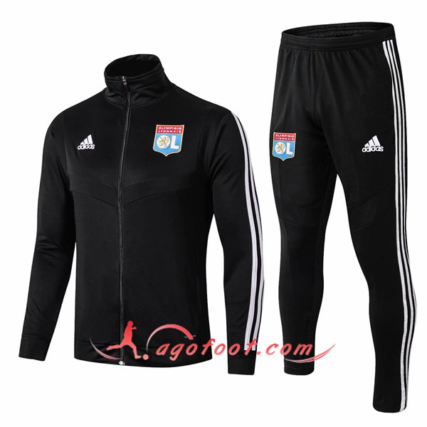 Ensemble Survetement Foot - Veste Lyon OL Noir 19/20
