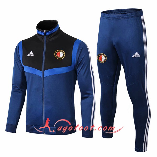 Ensemble Survetement Foot - Veste Feyenoord Bleu Noir 19/20