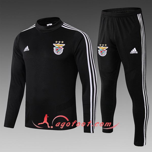 Nouveau Survetement De Foot Benfica Enfant Noir 19/20