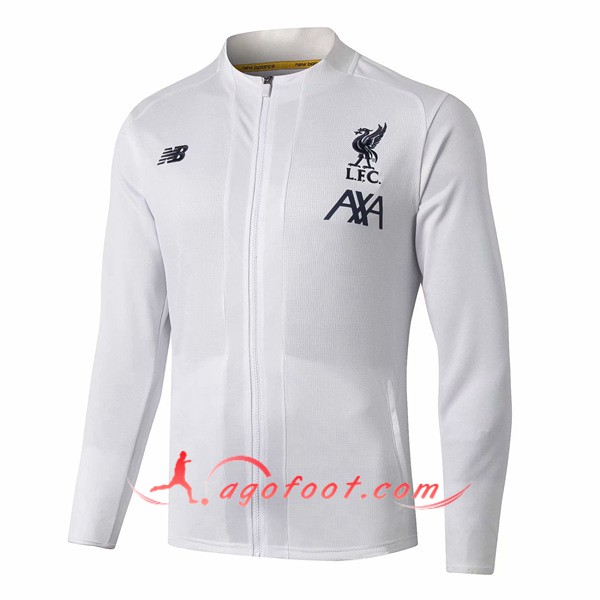 Nouveau Veste Foot FC Liverpool Blanc 19/20