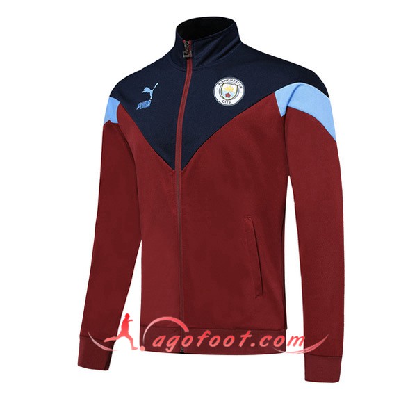 Nouveau Veste Foot Manchester City Rouge Noir 19/20