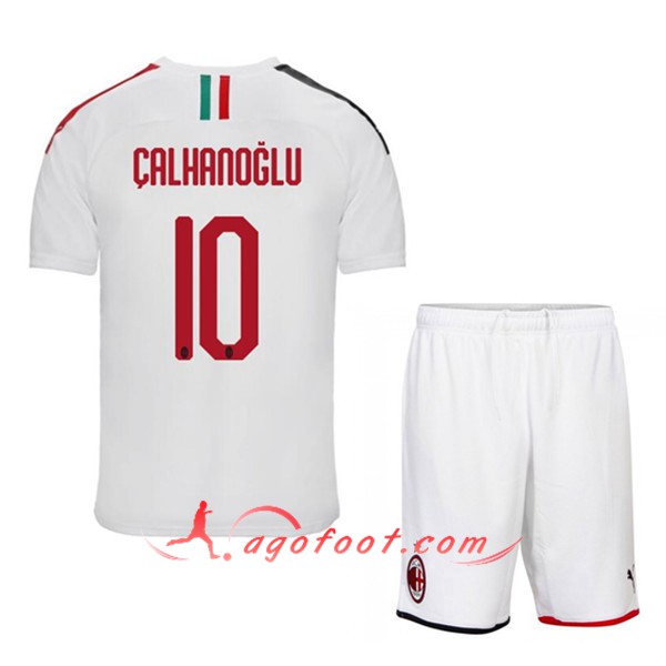 Maillot Foot Milan AC (CALHANOGLU 10) Enfant Exterieur Floqué 19/20