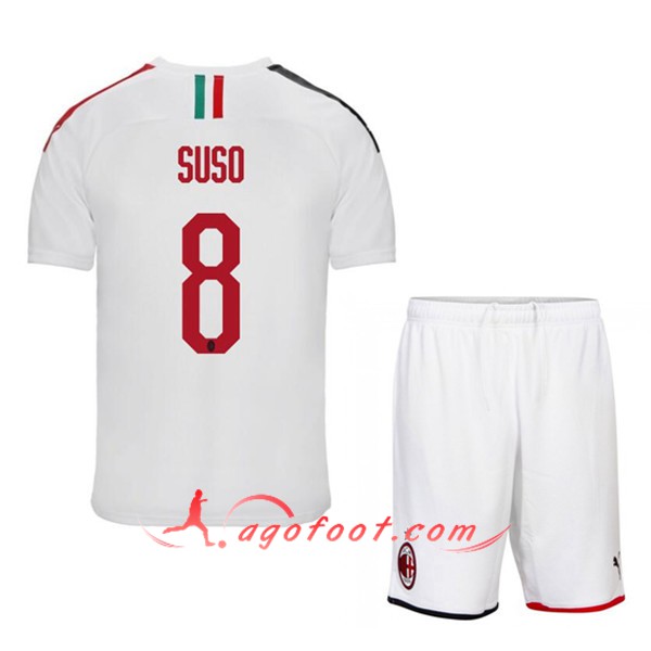 Maillot Foot Milan AC (SUSO 8) Enfant Exterieur Floqué 19/20
