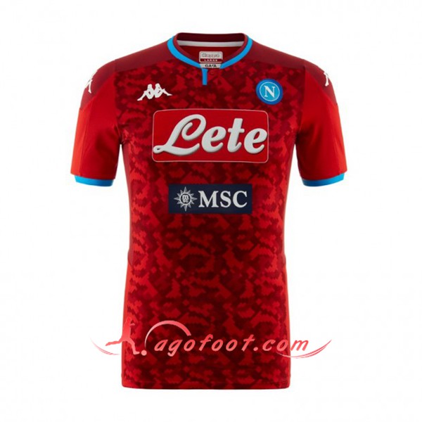 Maillot Foot SSC Naples Gardien de but Rouge Floqué 19/20