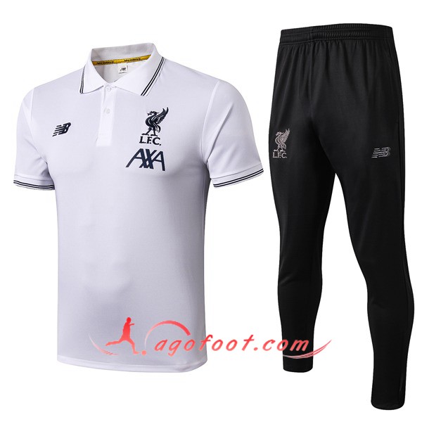 Ensemble Polo FC Liverpool + Pantalon Blanc 19/20