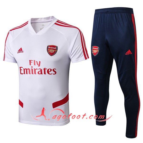 Training T-Shirts Arsenal + Pantalon Blanc 19/20