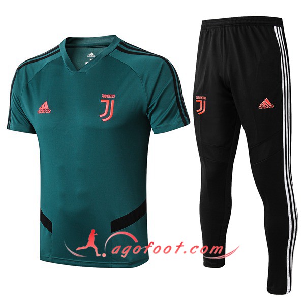 Training T-Shirts Juventus + Pantalon Vert 19/20