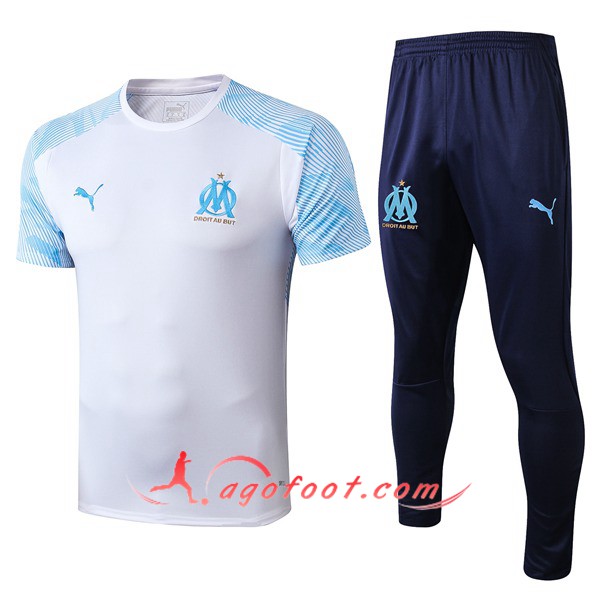 Training T-Shirts Marseille OM + Pantalon Blanc 19/20