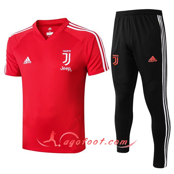 Training T-Shirts Juventus + Pantalon Rouge 19/20