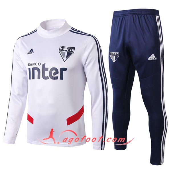 Ensemble Survetement Foot Sao Paulo FC Blanc 19/20