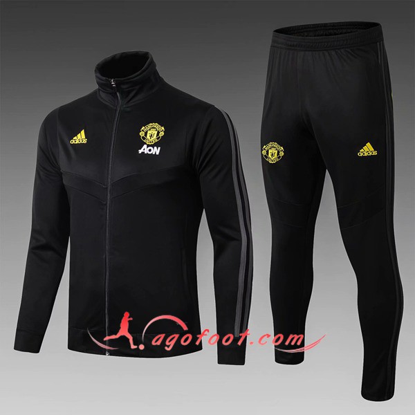 Nouveau Survetement Foot - Veste Manchester United Enfant Noir 19/20