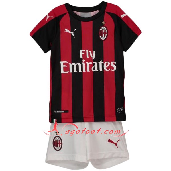 Ensemble Maillot Foot Milan AC Enfant Domicile Personnalisé Floqué 2018 2019