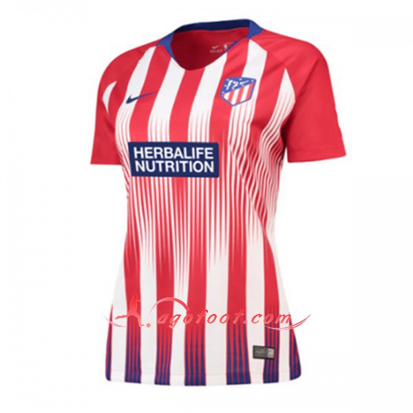 Maillot Foot Atletico Madrid Femme Domicile Personnalisé Floqué 2018 2019