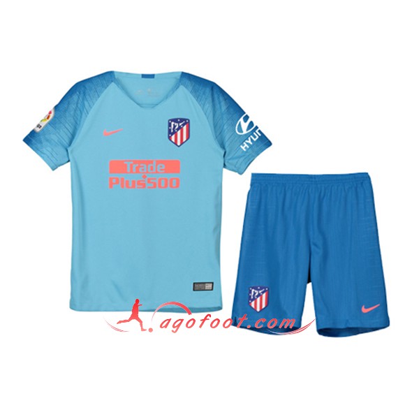 Ensemble Maillots Foot Atletico Madrid Enfant Exterieur Personnalisé Floqué 2018 2019