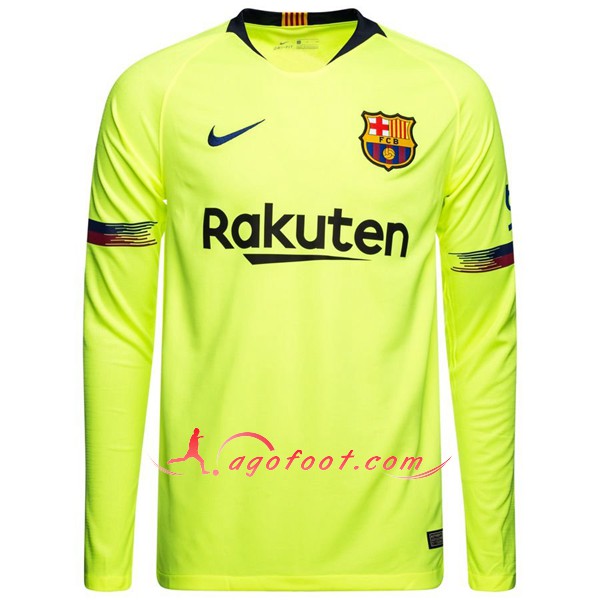 Maillots Foot FC Barcelone Exterieur Manche Longue Personnalisé Floqué 2018 2019