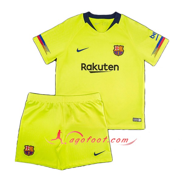 Ensemble Maillots Foot FC Barcelone Enfant Exterieur Personnalisé Floqué 2018 2019