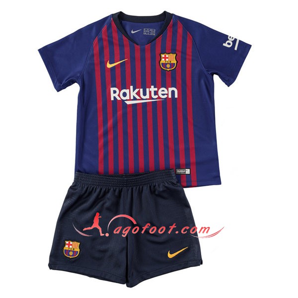 Ensemble Maillot Foot FC Barcelone Enfant Domicile Personnalisé Floqué 2018 2019