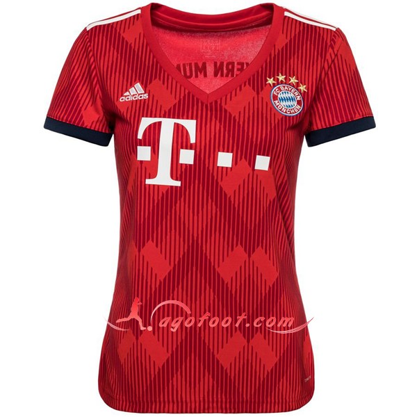 Maillot Foot Bayern Munich Femme Domicile Rouge Personnalisé Floqué 2018 2019
