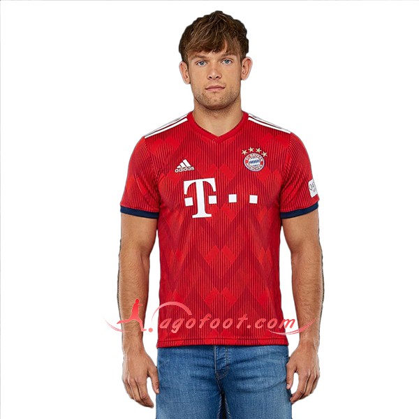 Maillot Foot Bayern Munich Domicile Rouge Personnalisé Floqué 2018 2019