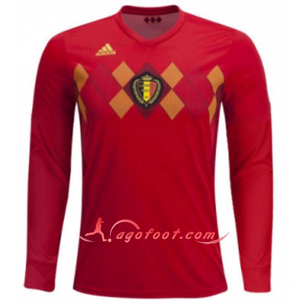 Maillot Foot Belgique Domicile Manche Longue Rouge Personnalisé Floqué 2018 2019