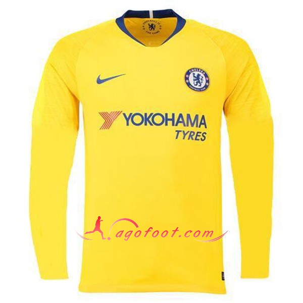 Maillots Foot FC Chelsea Exterieur Manche Longue Personnalisé Floqué 2018 2019