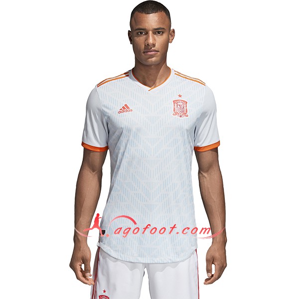 Maillots Foot Espagne Exterieur Blanc Personnalisé Floqué 2018 2019