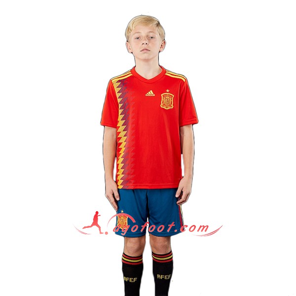 Ensemble Maillot Foot Espagne Enfant Domicile Personnalisé Floqué 2018 2019
