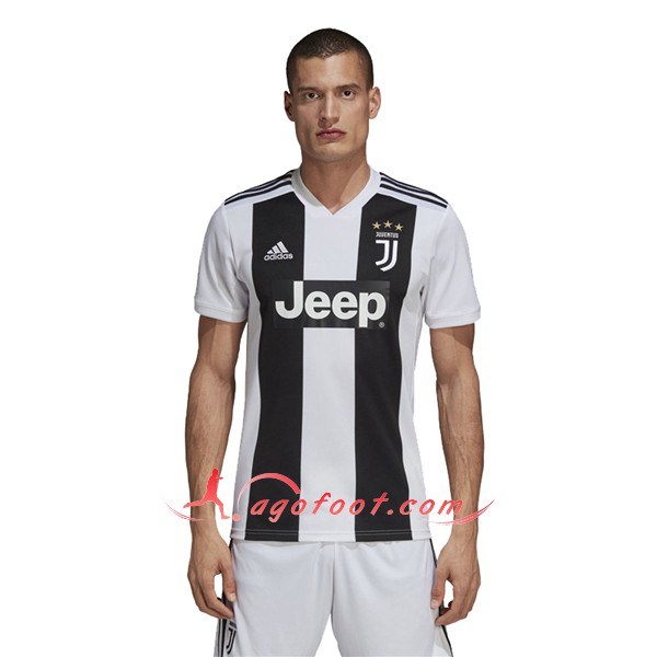 Maillot Foot Juventus Domicile Blanc Noir Personnalisé Floqué 2018 2019