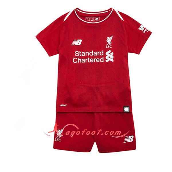 Ensemble Maillot Foot FC Liverpool Enfant Domicile Personnalisé Floqué 2018 2019