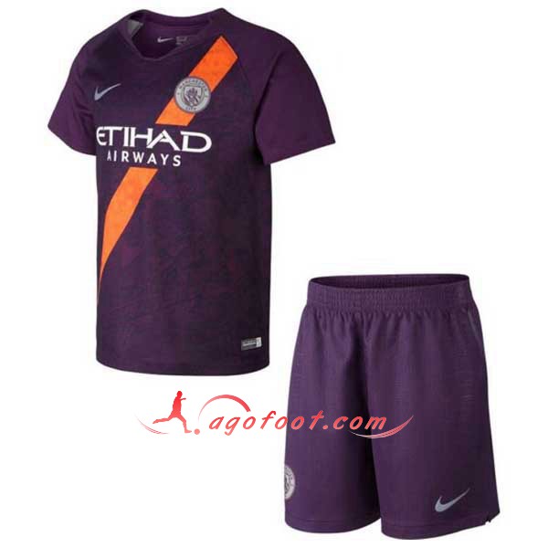 Ensemble Maillots De Foot Manchester City Enfant Third Personnalisé Floqué 2018 2019