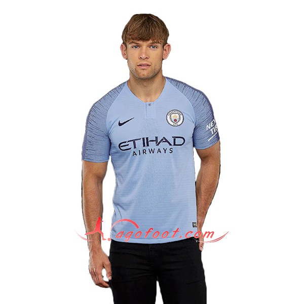 Maillot Foot Manchester City Domicile Bleu Personnalisé Floqué 2018 2019