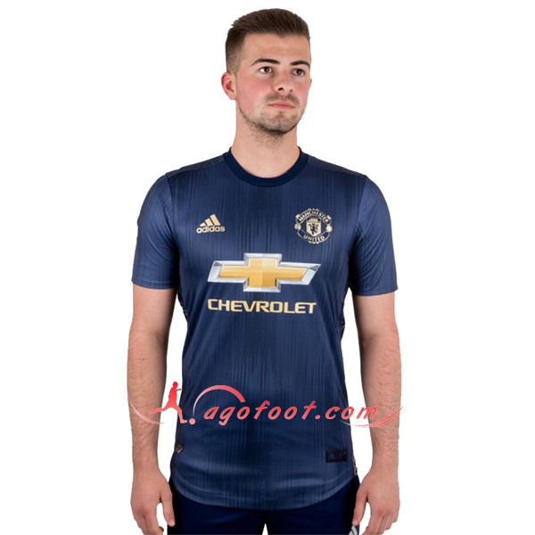 Maillots De Foot Manchester United Third Bleu Personnalisé Floqué 2018 2019