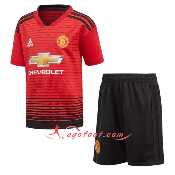 Ensemble Maillot Foot Manchester United Enfant Domicile Personnalisé Floqué 2018 2019