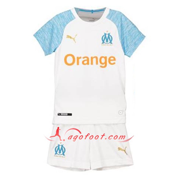 Ensemble Maillot Foot Marseille OM Enfant Domicile Personnalisé Floqué 2018 2019