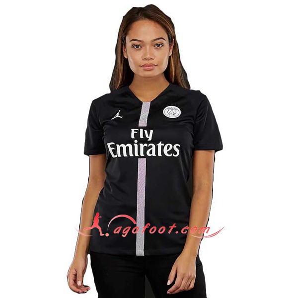 Maillots De Foot PSG Femme Third Noir Personnalisé Floqué 2018 2019