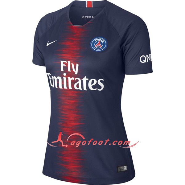 Maillot Foot PSG Femme Domicile Rouge Royal Bleu Personnalisé Floqué 2018 2019