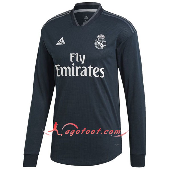 Maillots Foot Real Madrid Exterieur Manche Longue Personnalisé Floqué 2018 2019