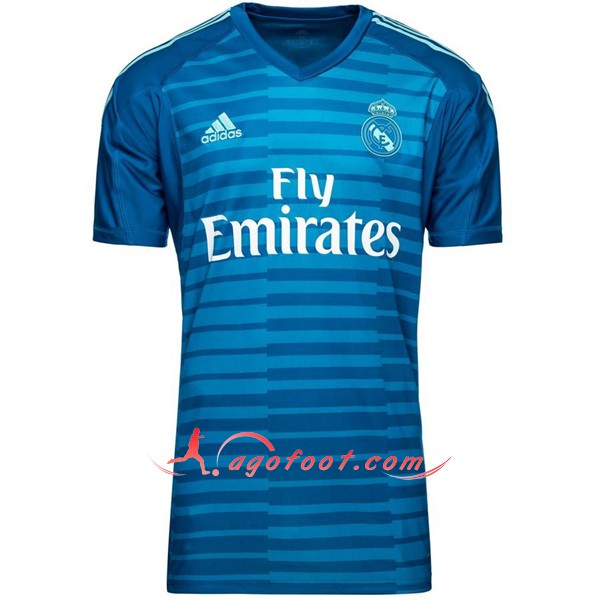 Maillot Foot Real Madrid Goalkeeper Bleu Floqué 2018 2019