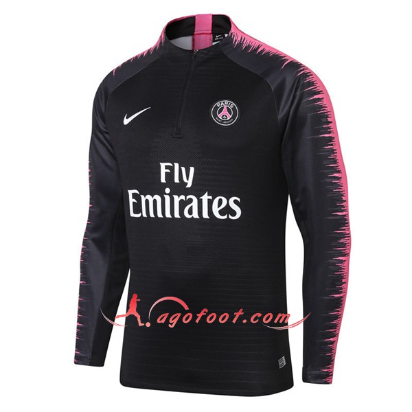 Nouveau Training Sweatshirt PSG Noir Rose Floqué 2018 2019