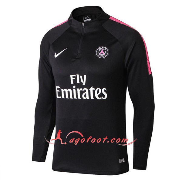 Nouveau Training Sweatshirt PSG Noir Floqué 2018 2019