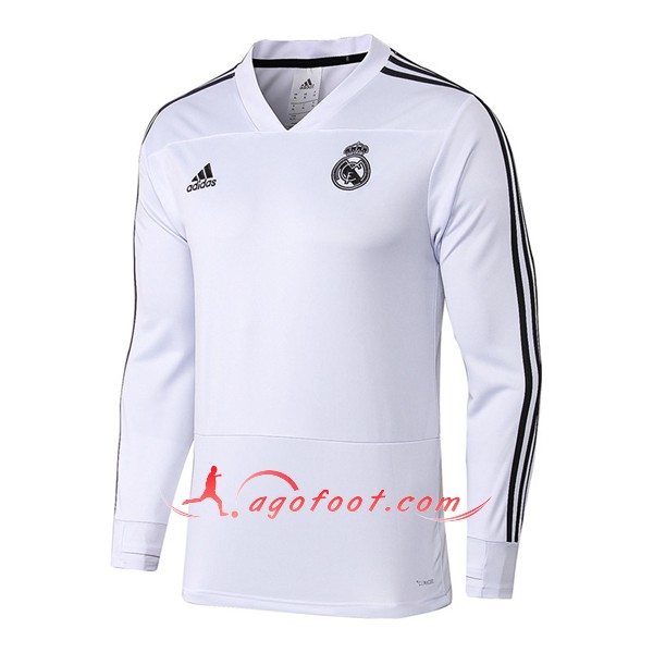 Nouveau Training Sweatshirt Real Madrid Blanc Floqué 2018 2019