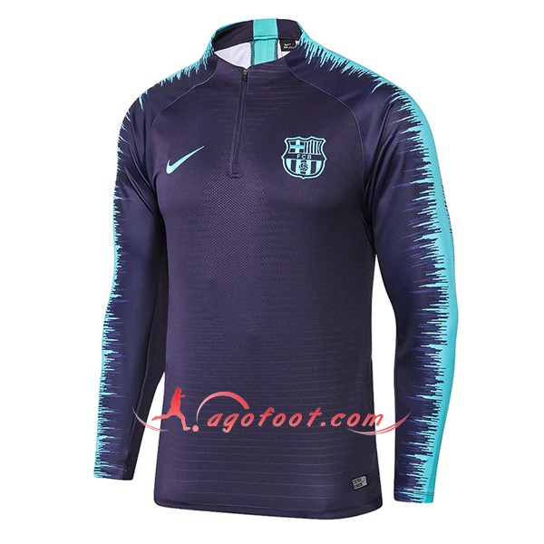 Nouveau Training Sweatshirt FC Barcelone Noir Bleu Floqué 2018 2019