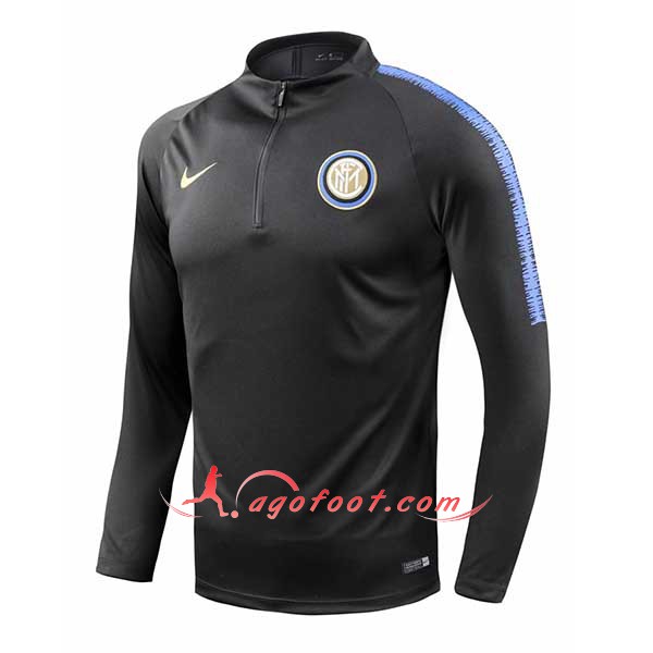 Nouveau Training Sweatshirt Inter Milan Noir Bleu Floqué 2018 2019