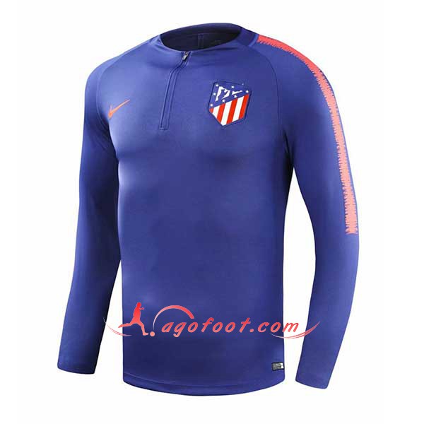 Nouveau Training Sweatshirt Atletico Madrid Bleu Floqué 2018 2019