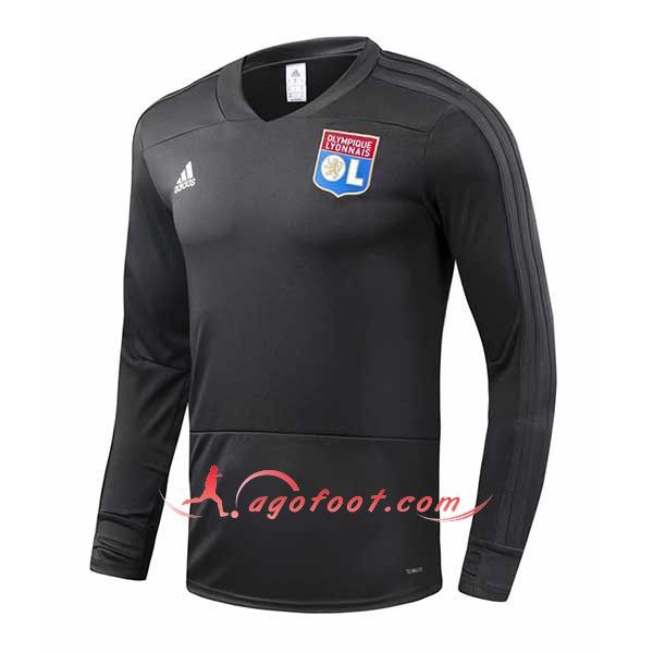 Nouveau Training Sweatshirt Lyon OL Noir Floqué 2018 2019