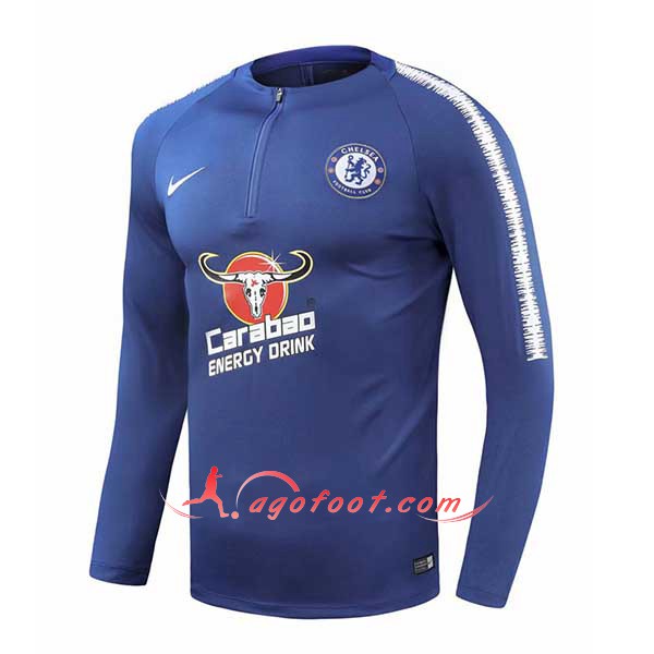 Nouveau Training Sweatshirt FC Chelsea Bleu Floqué 2018 2019