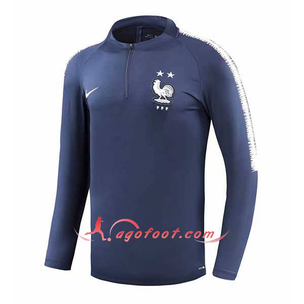 Nouveau Training Sweatshirt France 2 Stars foncé Bleu Floqué 2018 2019