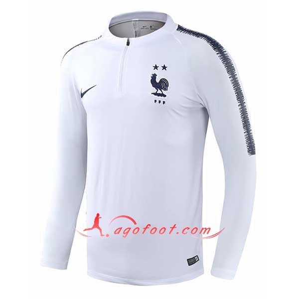 Nouveau Training Sweatshirt France 2 Stars Blanc Floqué 2018 2019