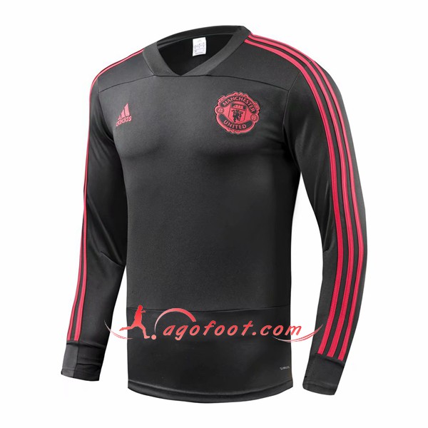 Nouveau Training Sweatshirt Manchester United Noir Floqué 2018 2019